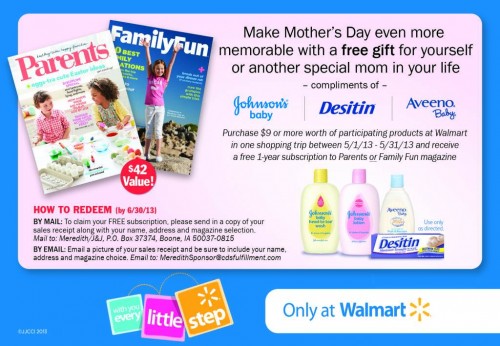 Mother's Day Promotion from Johnson & Johnson and Walmart